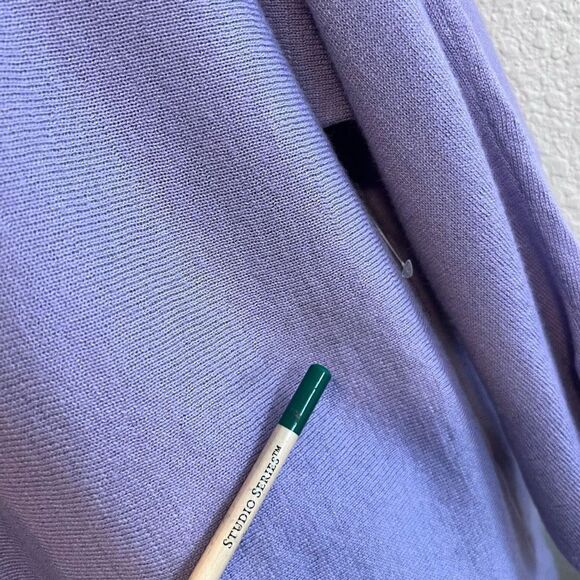 Chico's Boat Neck Slit Sleeve Cashmere Pullover Blouse Lavender Size 3 - Picture 12 of 12